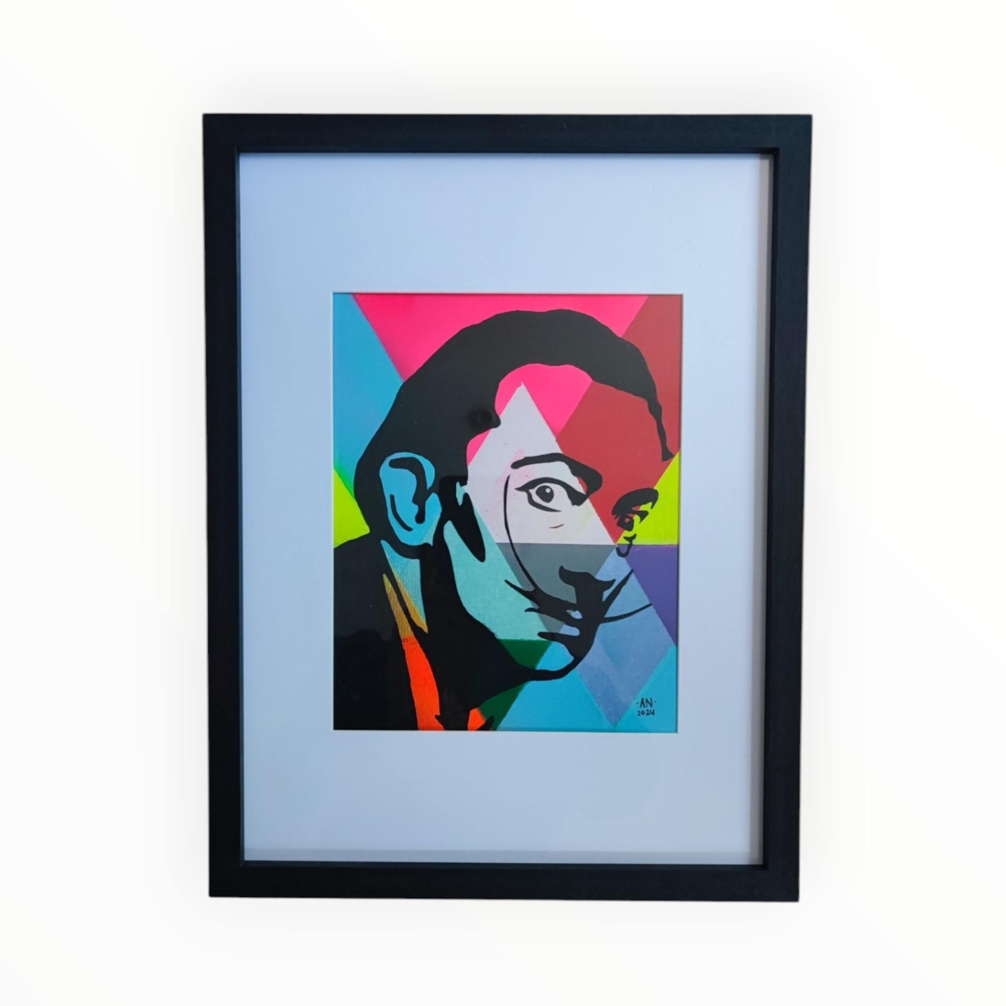 Retrato geometrico Dalí A4