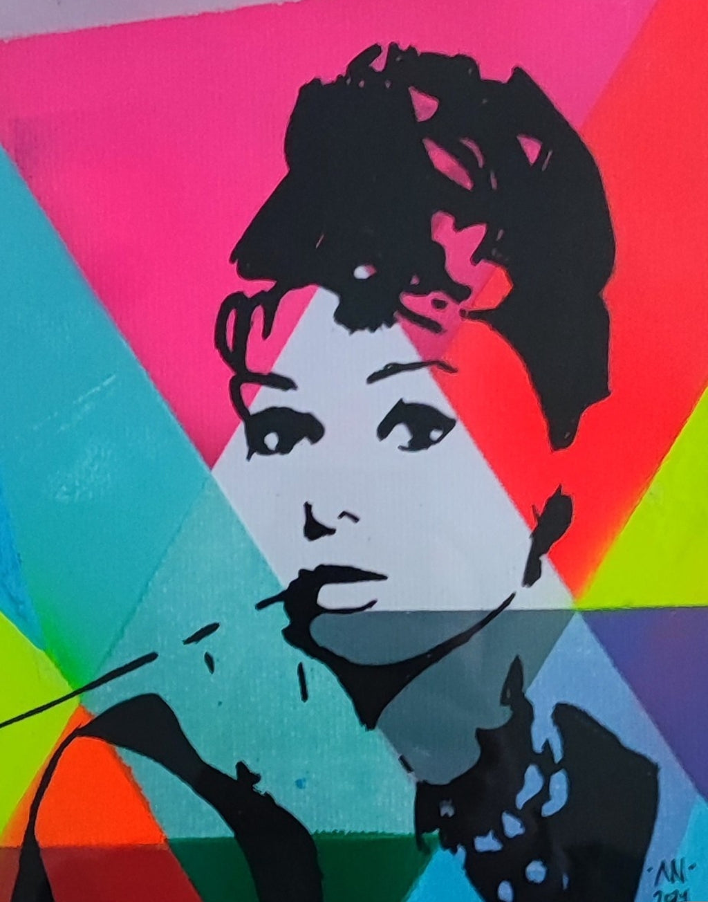 Retrato geometrico Audrey A4