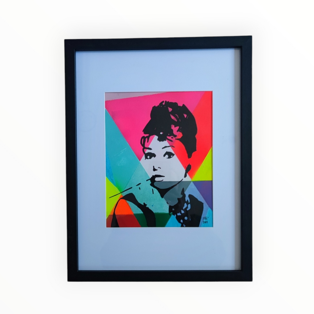 Retrato geometrico Audrey A4