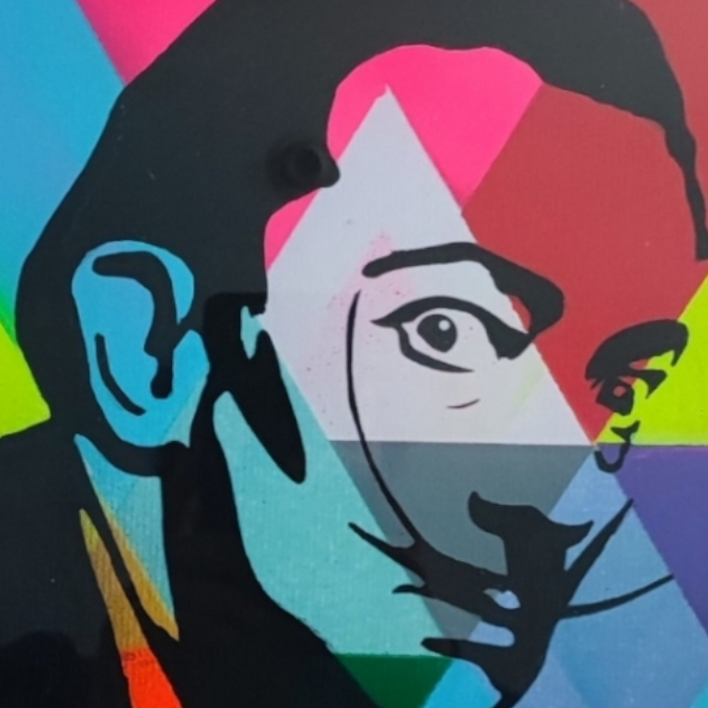 Retrato geometrico Dalí A4