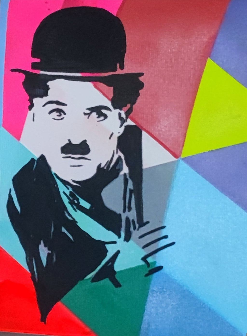 Retrato geometrico Chaplin A4